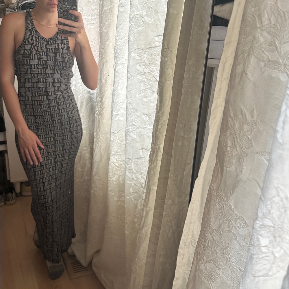 Torn by Ronny Kobo Black and White bodycon maxi Dress